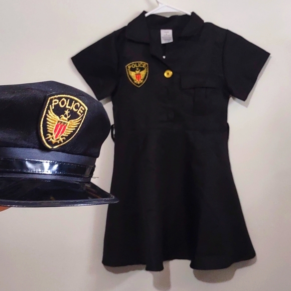 Girls Police Officer Halloween Costume  Dress Up Dress small - Picture 1 of 10